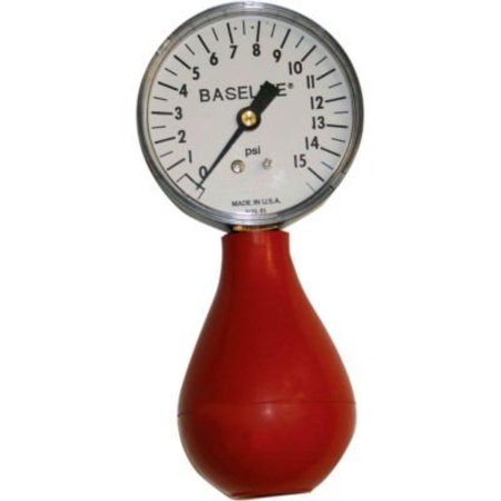 FABRICATION ENTERPRISES Baseline® Pneumatic Squeeze Bulb Dynamometer, No Reset, 15 PSI Capacity 12-0292